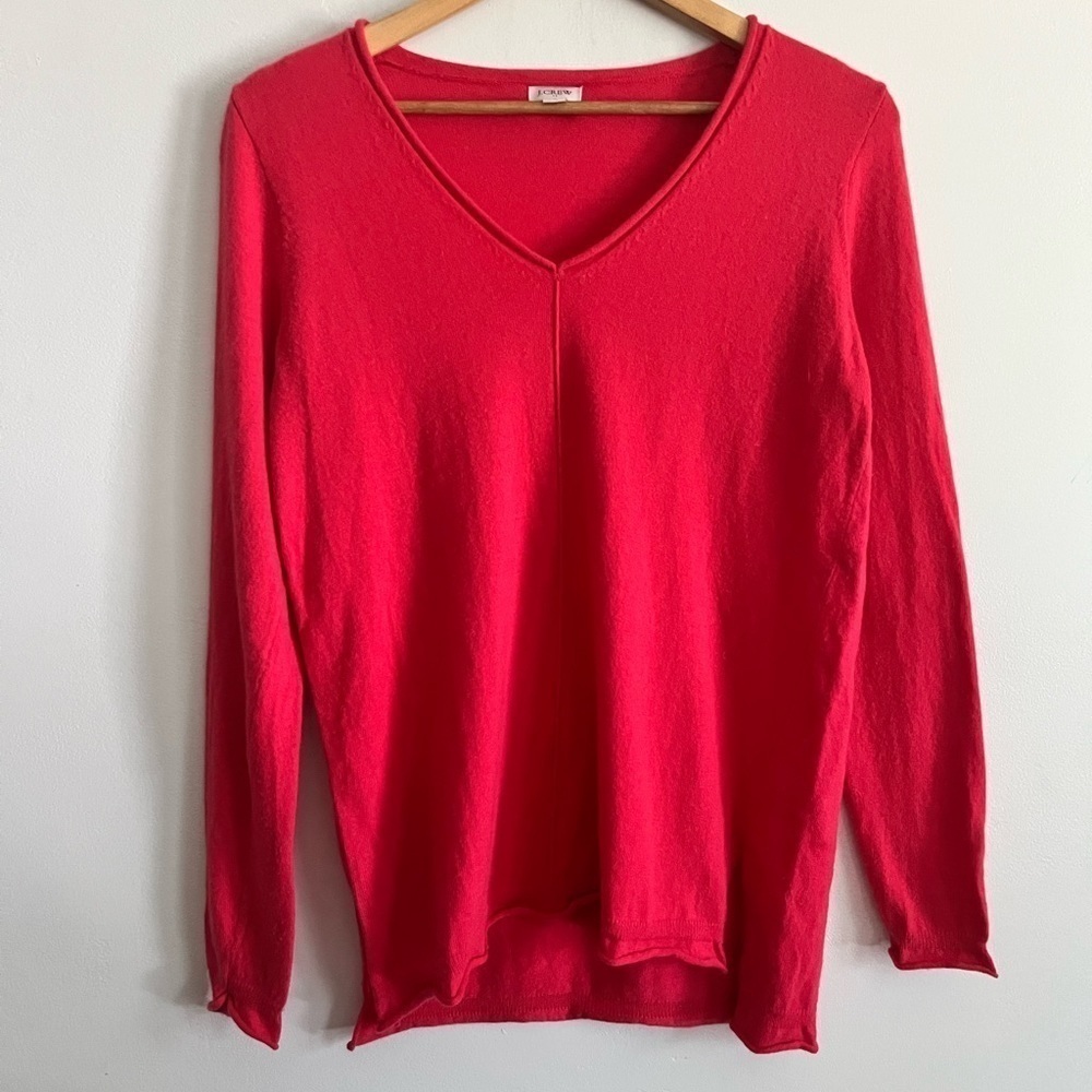 J.Crew Wool Cotton Blend V Neck Sweater
